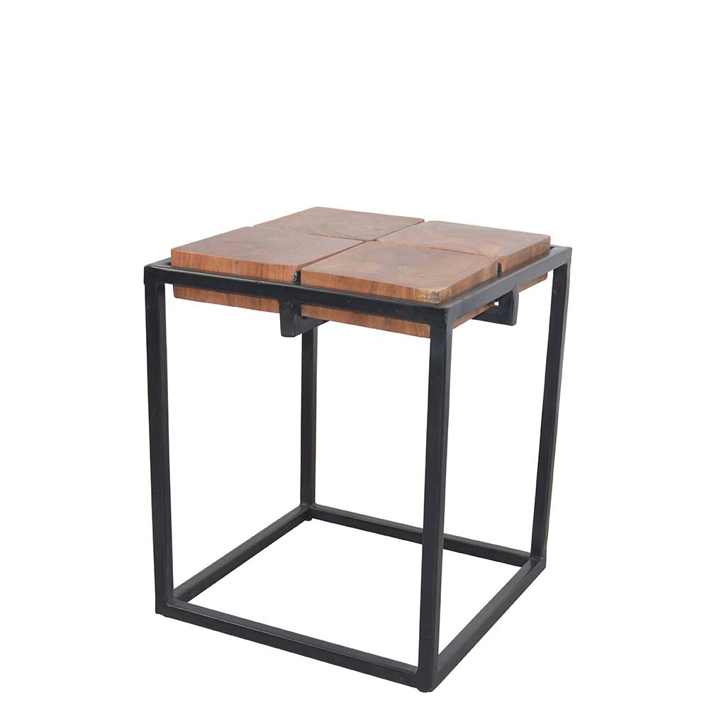 Möbel4Life Massivholztisch mit Bügelgestell in Schwarz 40 cm breit