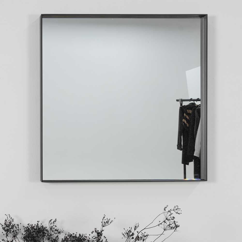 Homedreams Stahl Wandspiegel in Schwarz 60 cm breit