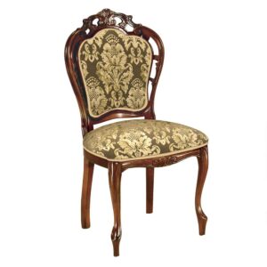 Basilicana Barockstil Stuhl in Nussbaumfarben Beige Gold