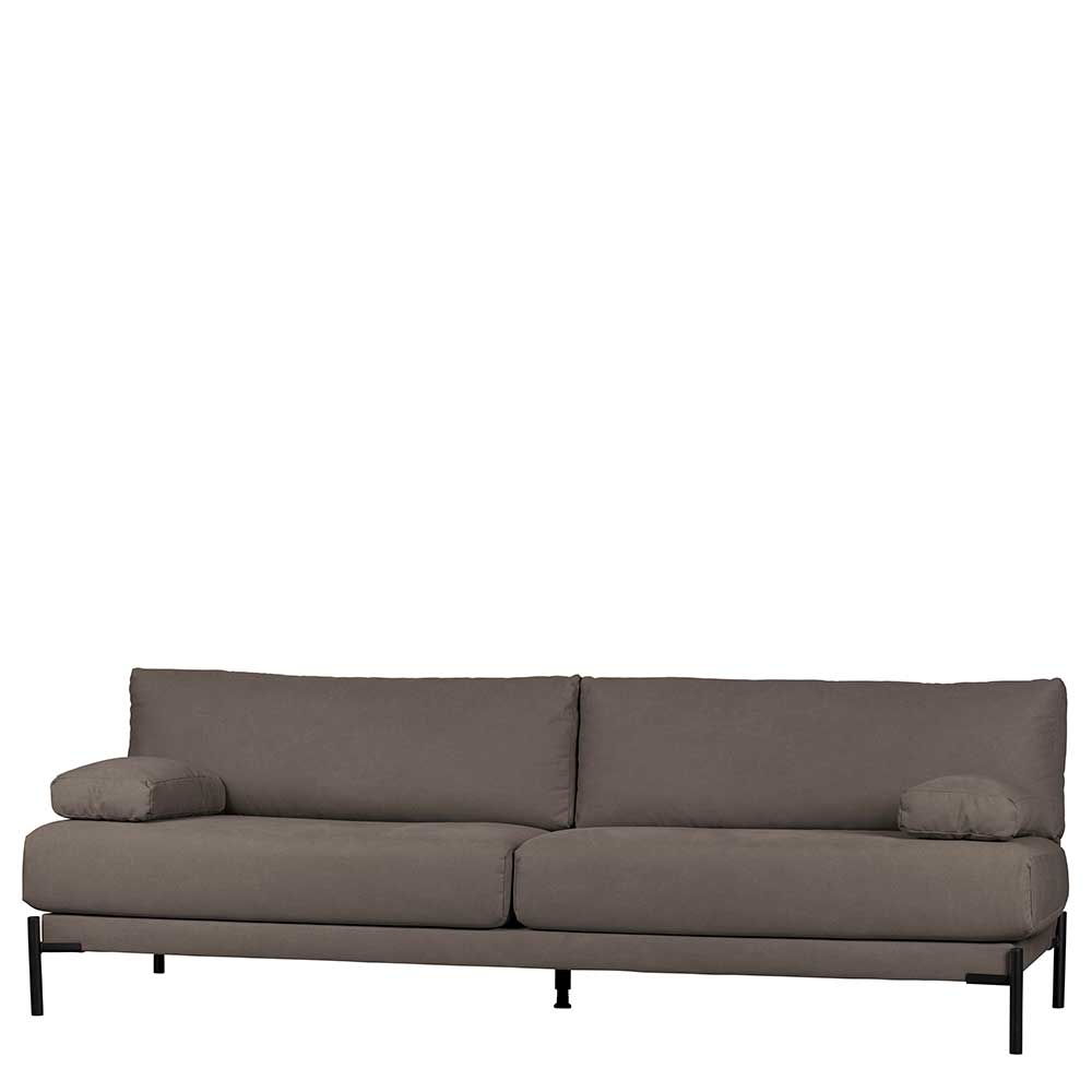 Basilicana Hochwertiges Sofa mit Canvas Bezug Graubraun
