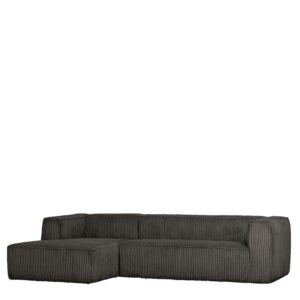 Basilicana Sofa Eckgarnitur in Dunkelgrau Breitcord Bezug