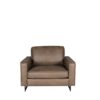 Möbel Exclusive Bügelgestell Sessel in Taupe Recyclingleder Bezug