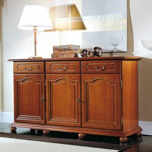 Basilicana Klassisches Sideboard in Nussbaum furniert 3 Schubladen