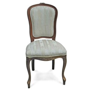 Basilicana Medaillon Stuhl in Creme und Nussbaumfarben 52 cm Sitzhöhe