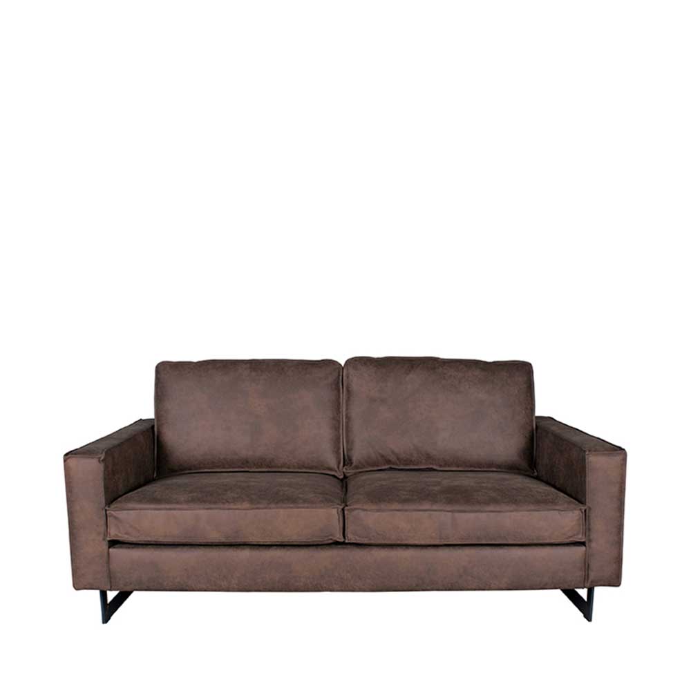 Möbel Exclusive Wohnzimmer Sofa in Braun Microfaser Armlehnen