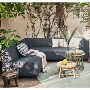 Basilicana Outdoor Couchlandschaft in Dunkelgrau 230 cm breit - 129 cm tief