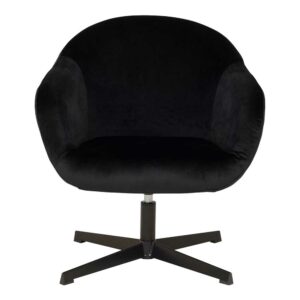 4Home Drehbarer Lounge Sessel in Schwarz Samt und Stahl