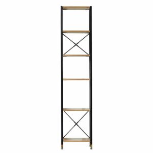 iMöbel Wohnzimmerregal in Schwarz und Akazienfarben 45 cm breit