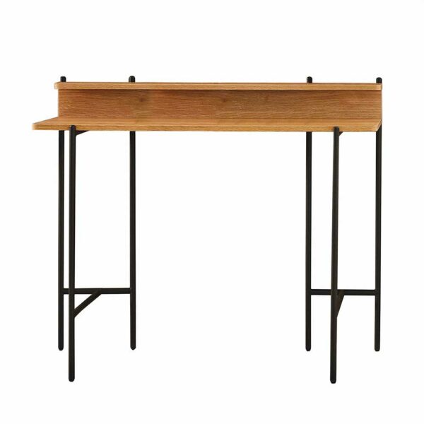 iMöbel Designschreibtisch in Akaziefarben und Schwarz 120 cm breit