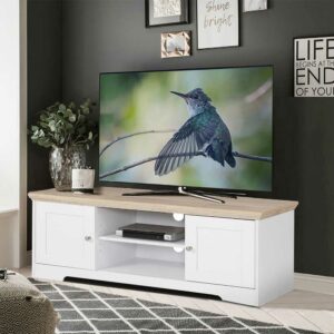 Möbel4Life Fernsehmöbel in Weiß und Eichefarben Landhausstil
