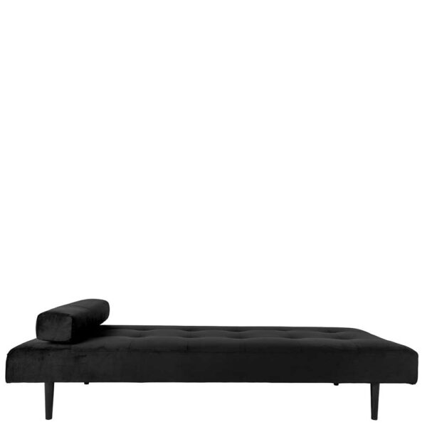 4Home Daybed in Schwarz Samt Retrostil