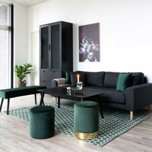 4Home Webteppich in Grün und Weiß Skandi Design