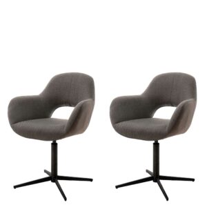 TopDesign Polster Drehstühle in Hellbraun und Schwarz Retrostil (2er Set)