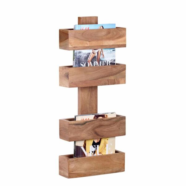 Möbel4Life Zeitungshalter aus Akazie Massivholz 30 cm breit