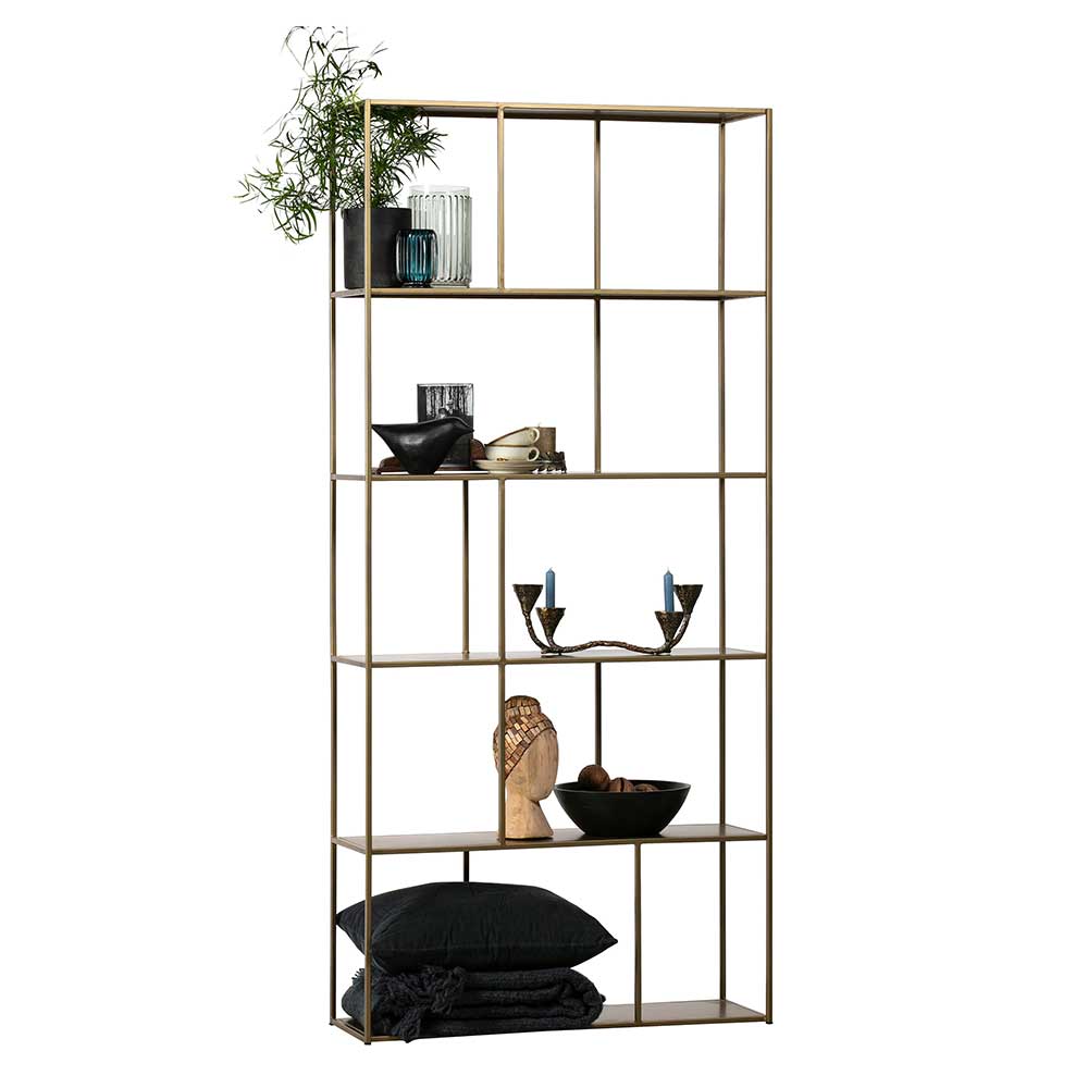 Basilicana Standregal in Messingfarben 90 cm breit