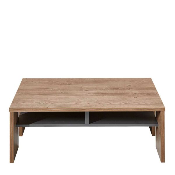 BestLivingHome Sofatisch in Eiche dunkel Optik und Dunkelgrau 110 cm breit