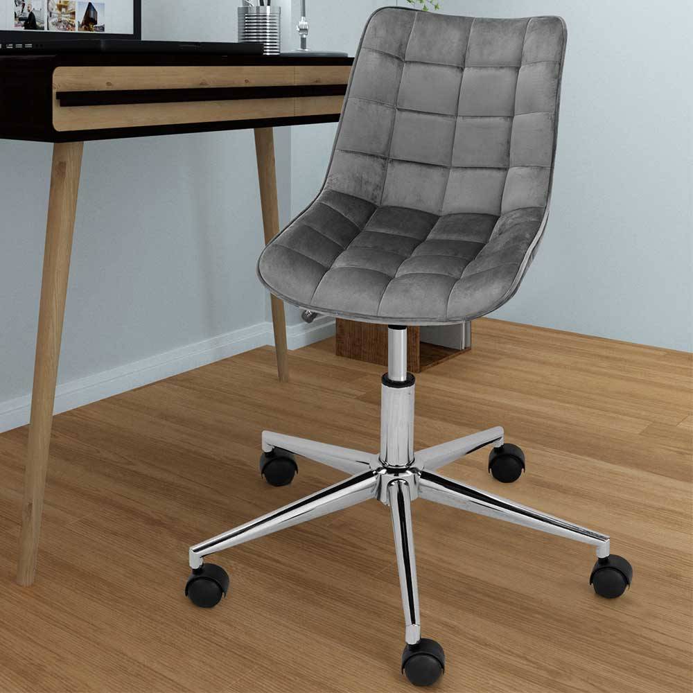 Möbel4Life Schreibtischstuhl aus Samt und Metall höhenverstellbarem Sitz
