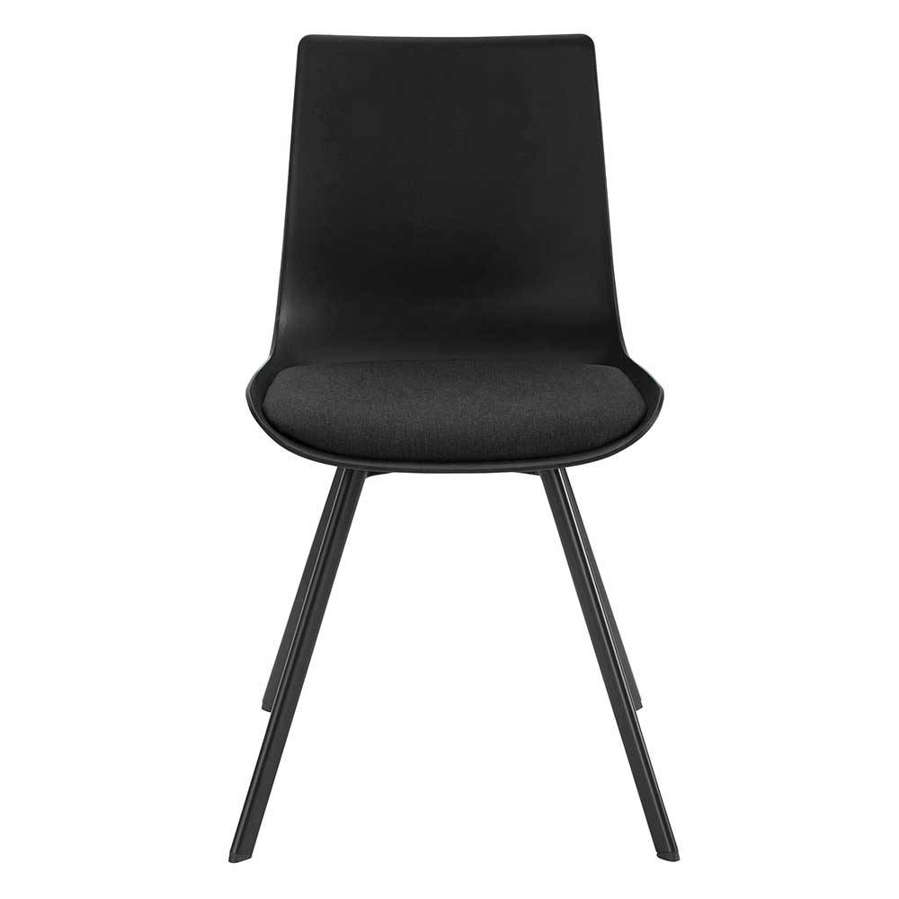 Möbel4Life Moderne Esstisch Stühle in Schwarz Kunststoff (2er Set)