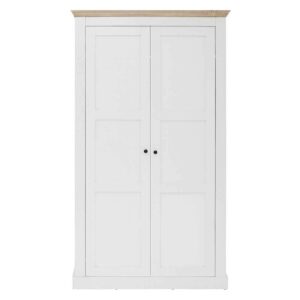 Möbel4Life Kleiderschrank 2 türig in Weiß Skandi Design