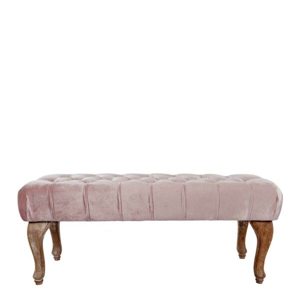 Doncosmo Vintage Schlafzimmerbank in Pink Vierfußgestell aus Holz