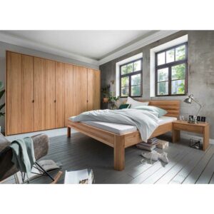 Life Meubles Schlafzimmer Möbel aus Kernbuche Massivholz geölt modern (vierteilig)
