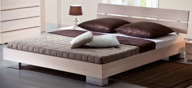 TopDesign Doppelbett aus Buche Massivholz