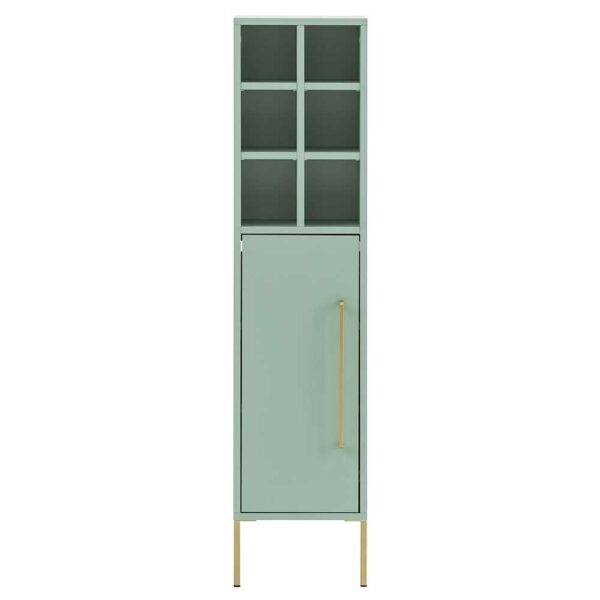 Basilicana Bad Hochschrank in Mintgrün und Goldfarben Made in Germany