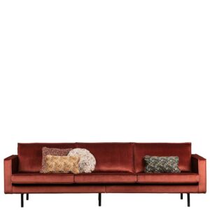 Basilicana Wohnzimmercouch in Rotbraun Samt 85 cm hoch