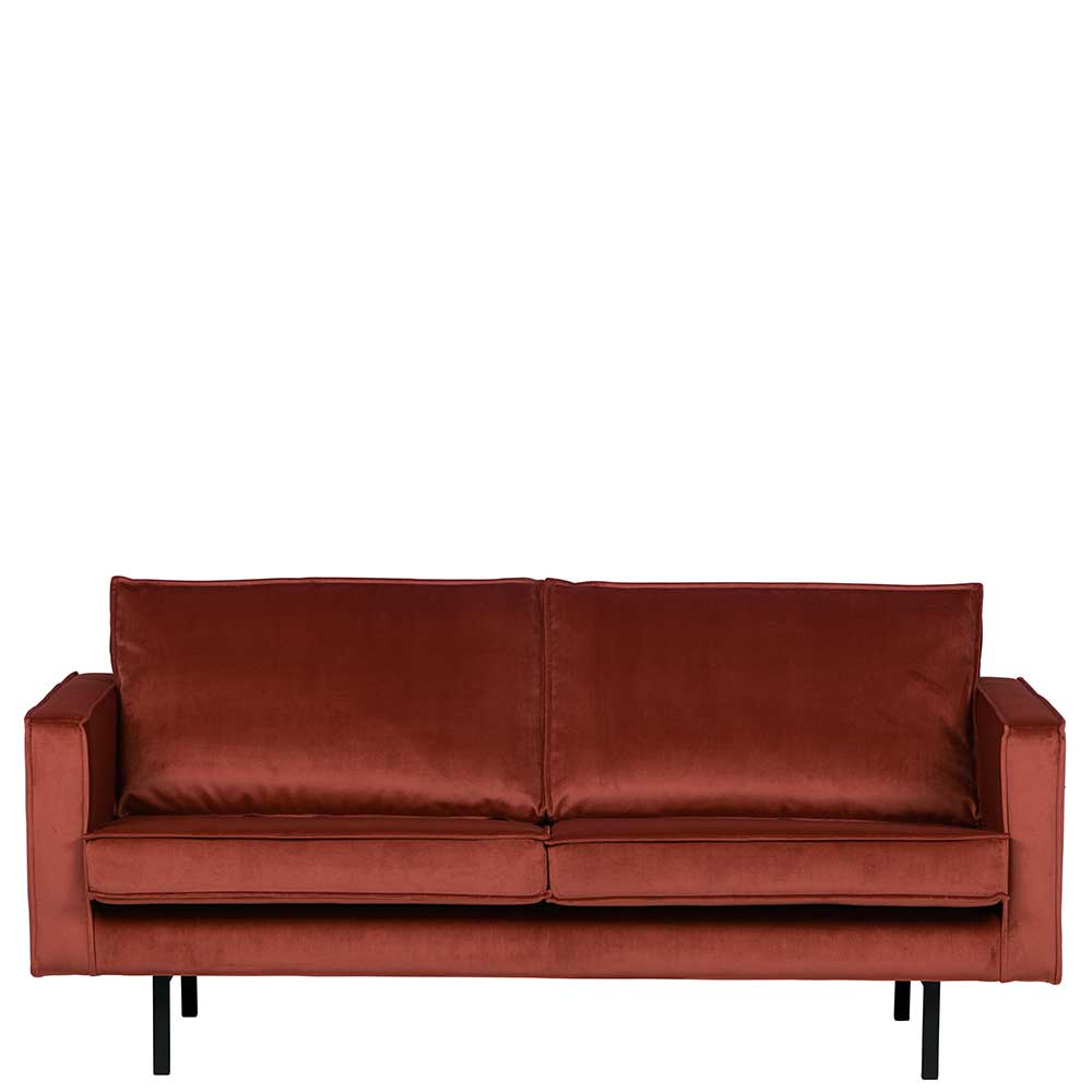 Basilicana Zweisitzer Sofa in Rotbraun Samt 190 cm breit