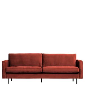 Basilicana Wohnzimmer Couch in Rotbraun Samt 230 cm breit