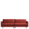 Basilicana Couch in Rotbraun Samt 275 cm breit