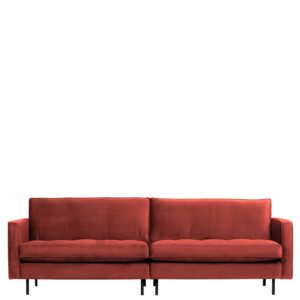 Basilicana Couch in Rotbraun Samt 275 cm breit