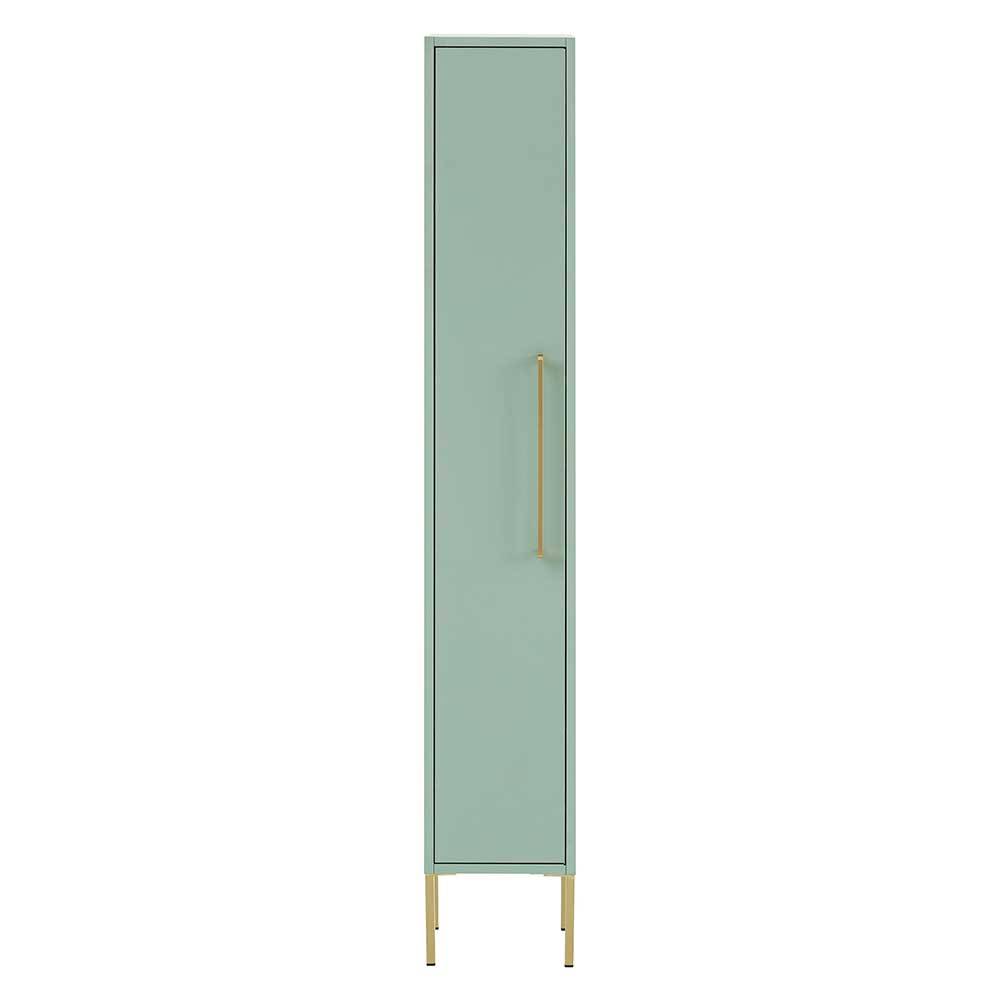 Basilicana Badseitenschrank in Mintgrün & Gold Metallgriff