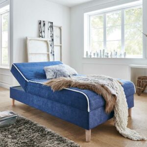 iMöbel Single Daybed in Blau Samt 120x200 cm