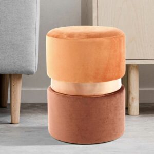 Doncosmo Sitzhocker in Terracotta Samt Braun