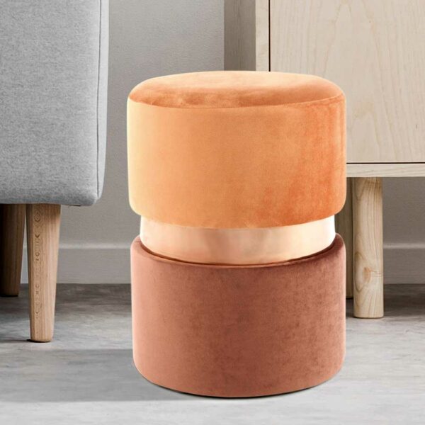 Doncosmo Sitzhocker in Terracotta Samt Braun