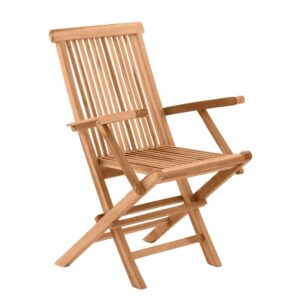 iMöbel Garten Klappstühle aus Teak Massivholz 45 cm Sitzhöhe (2er Set)