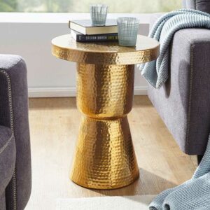 Möbel4Life Designertisch in Goldfarben Säulengestell