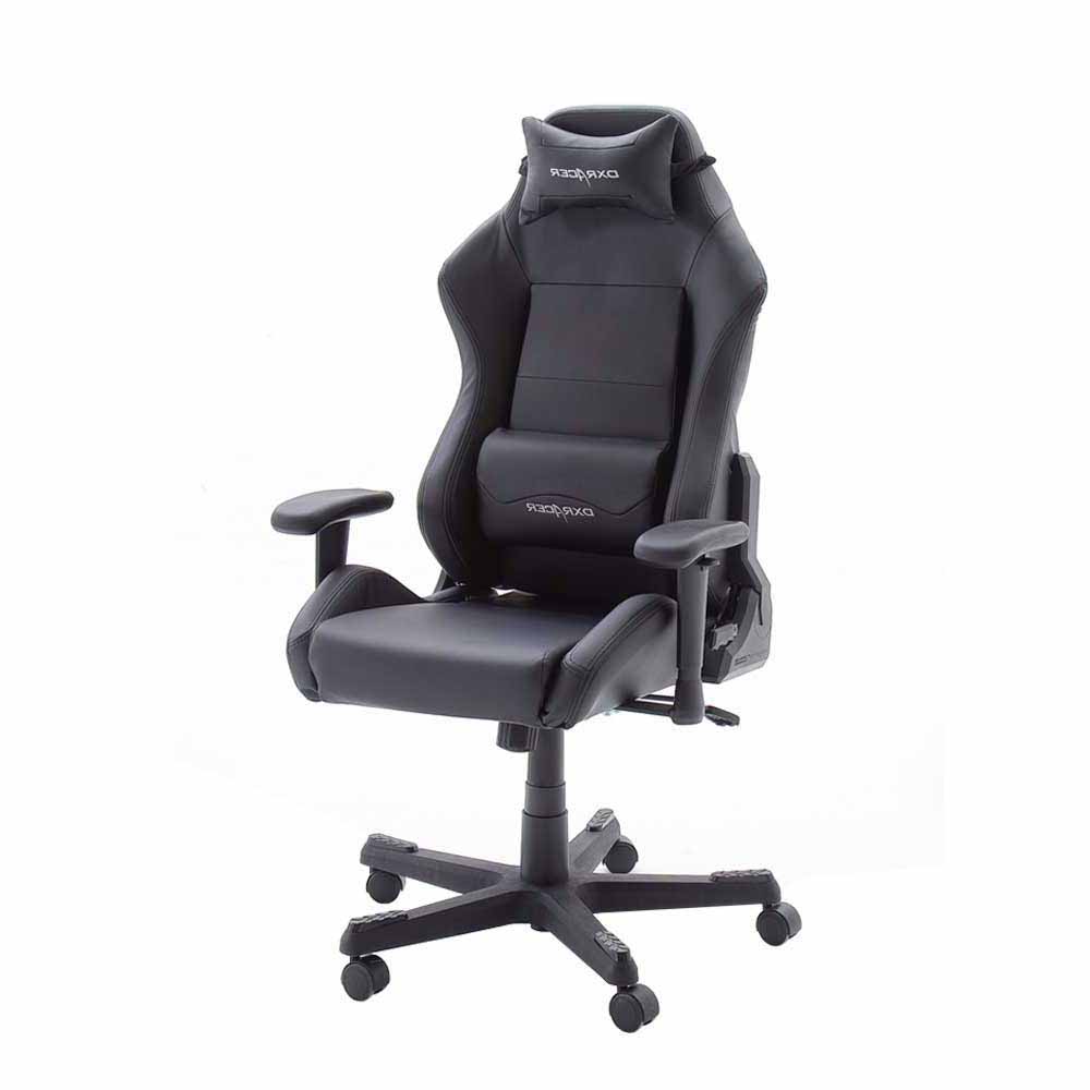 TopDesign Ergonomischer Bürostuhl im Racer Design Schwarz Kunstleder