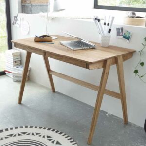 TopDesign Schreibtisch aus Eiche Massivholz 120 cm