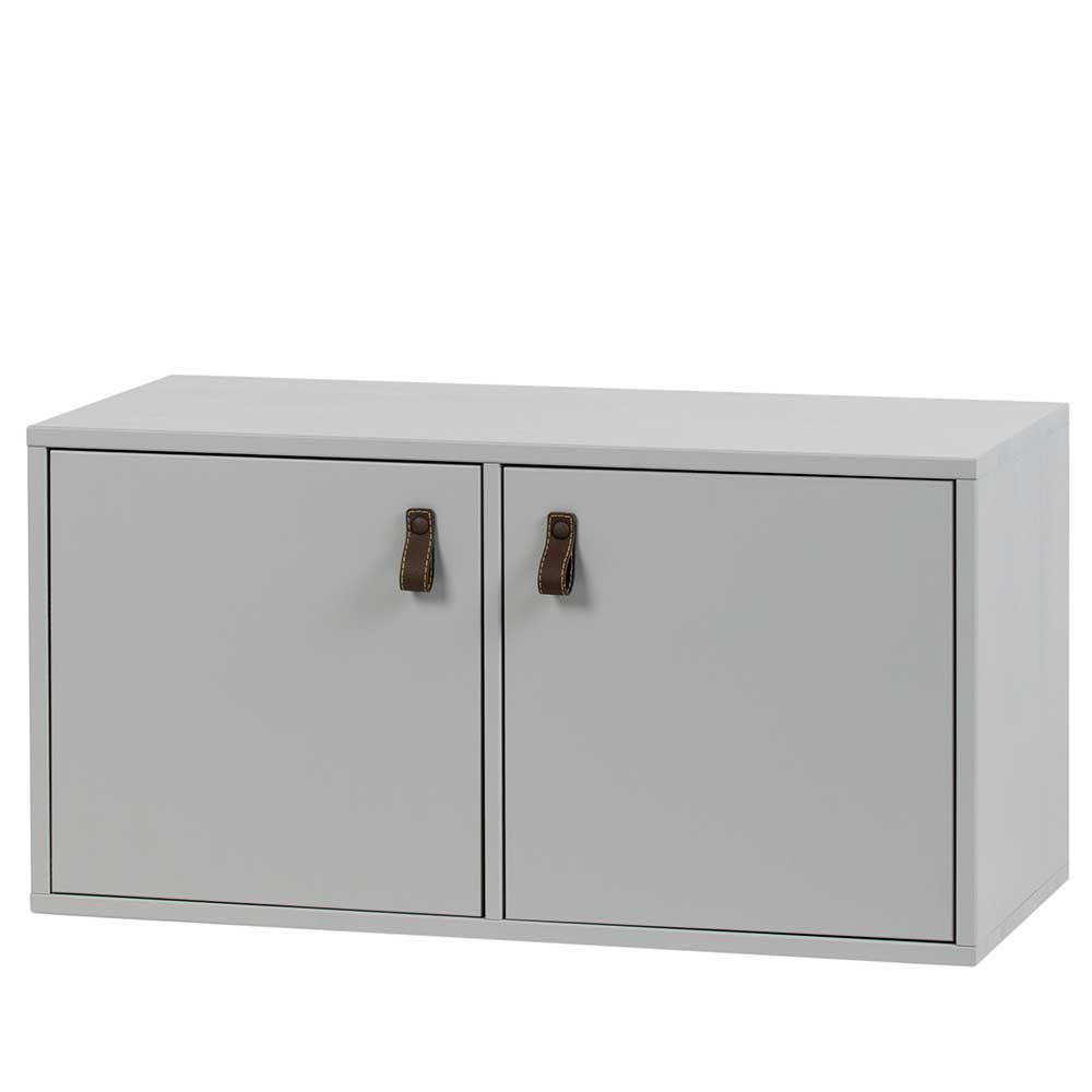 Basilicana Mini Schrank in Grau Kiefer Massivholz