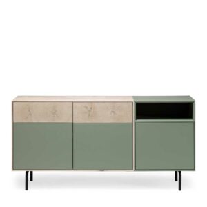 Natura Classico Sideboard in Beton Grau und Buche hell 180 cm breit