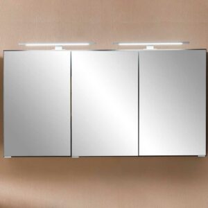 Star Möbel 120 cm Spiegelschrank mit drei Türen Korpus in Dunkelgrau