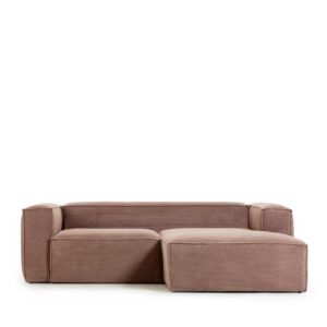 4Home Wohnzimmer Couch in Altrosa Bezug aus Cord