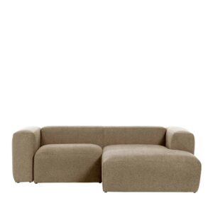 4Home Eckcouch 240 cm breit Beige Chenille