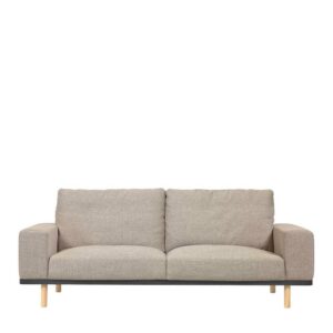 4Home Dreisitzer Couch im Skandi Stil Beige & Buchefarben