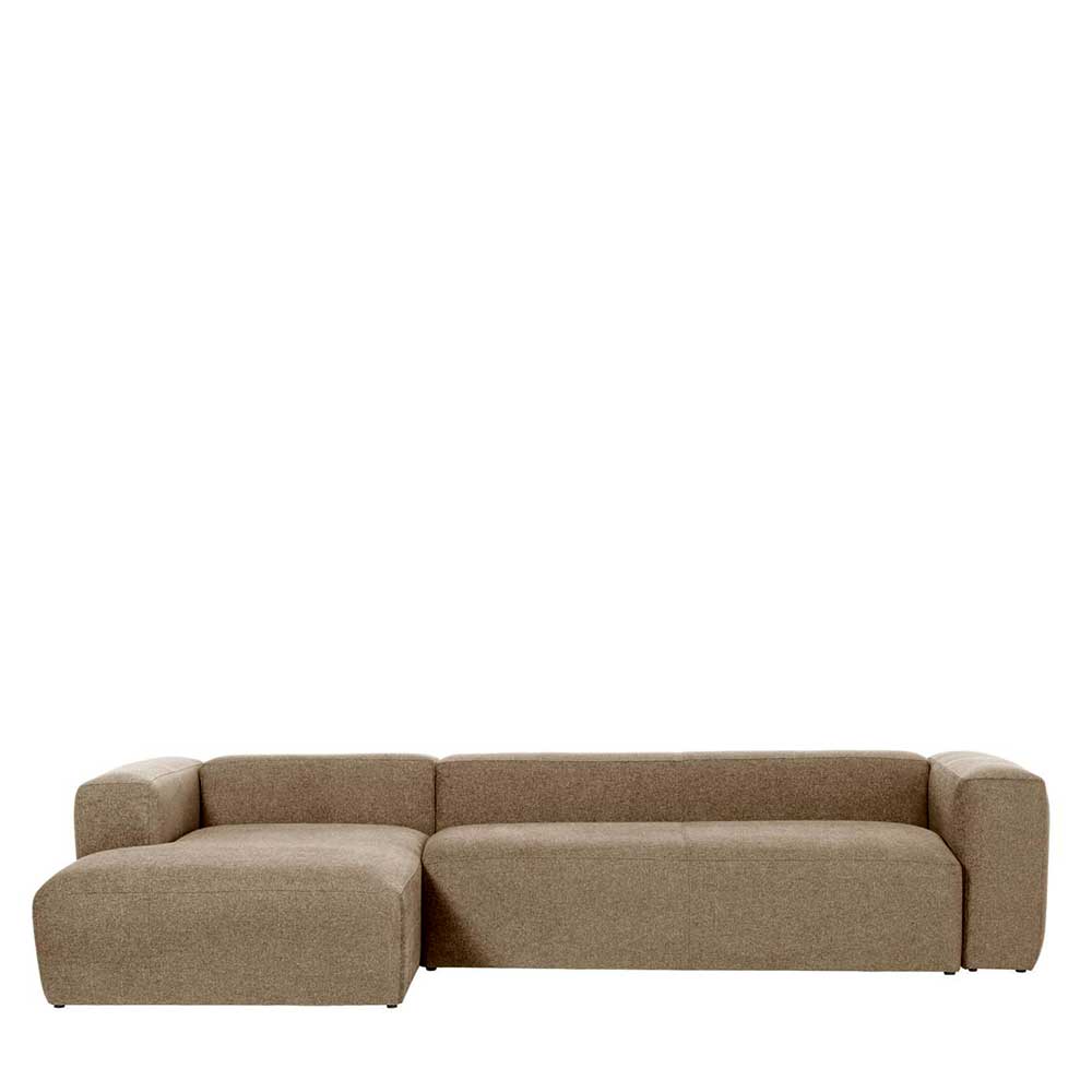 4Home XXL Ecksofa in Beige Chenille 330 cm breit