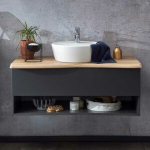 Star Möbel Bad Unterschrank mit Becken für die Wandmontage einer Schublade