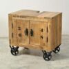 Möbel Exclusive Waschbeckenschrank auf Rollen Mangobaum Massivholz