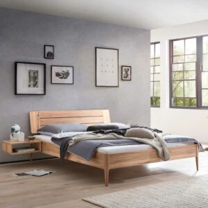 TopDesign Bett Wildbuche 140x200 cm aus Massivholz modernem Design